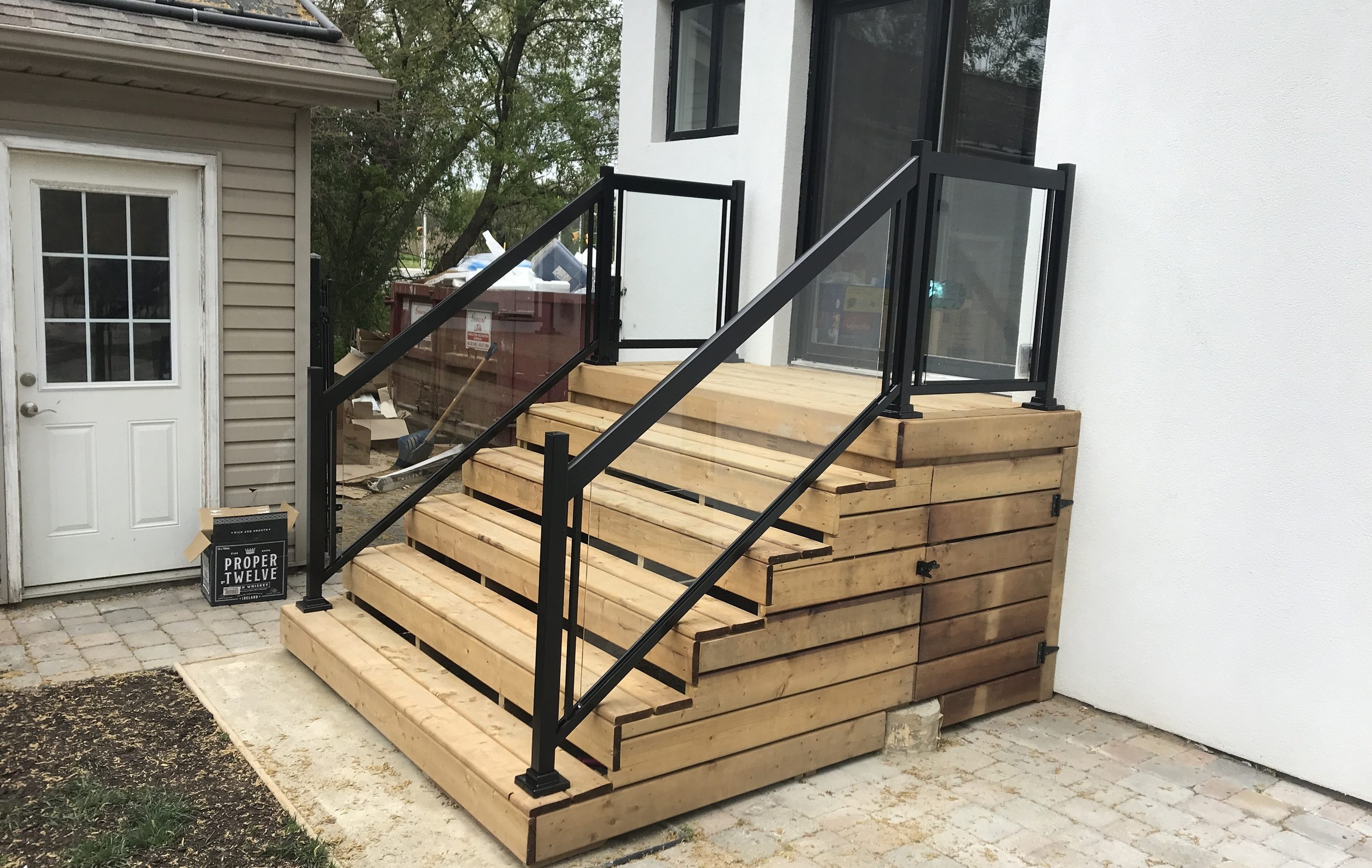 Clear Glass Deck Railings Installation - Black Waterloo, ON