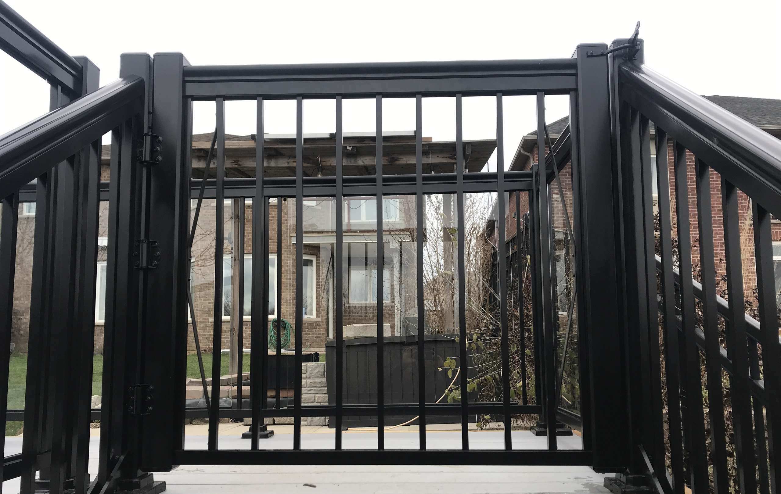 Aluminum Custom Gate Installation on Deck (Kitchener, ON)