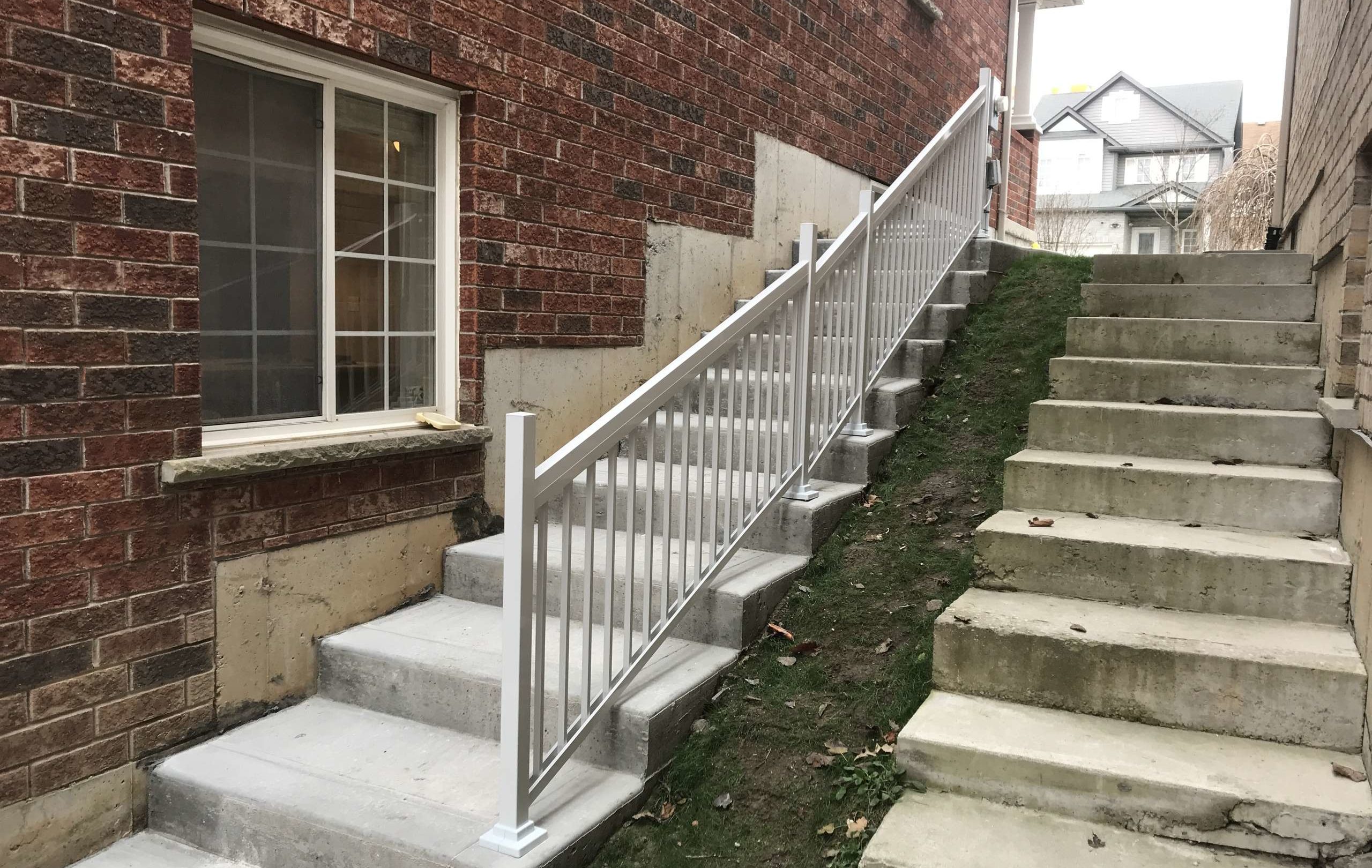 Aluminum Stair Railings Custom Installation on Patio Stairs Kitchener