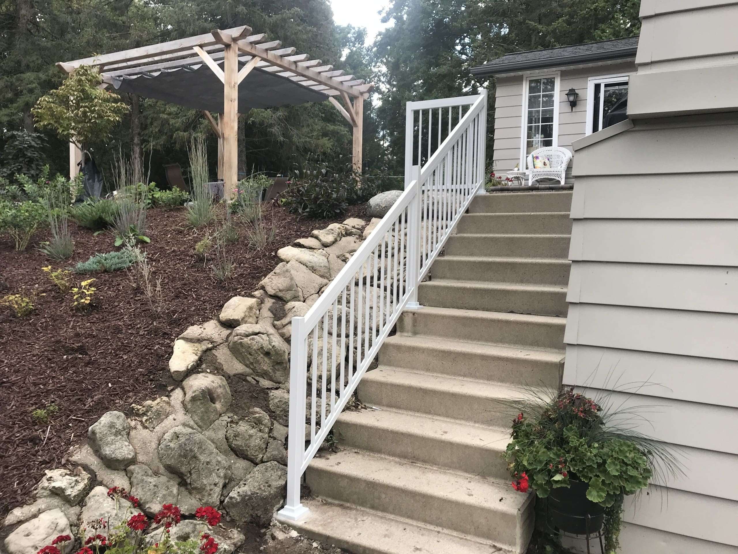 Aluminum Stair Railings Installation on Concrete Steps Waterloo, ON