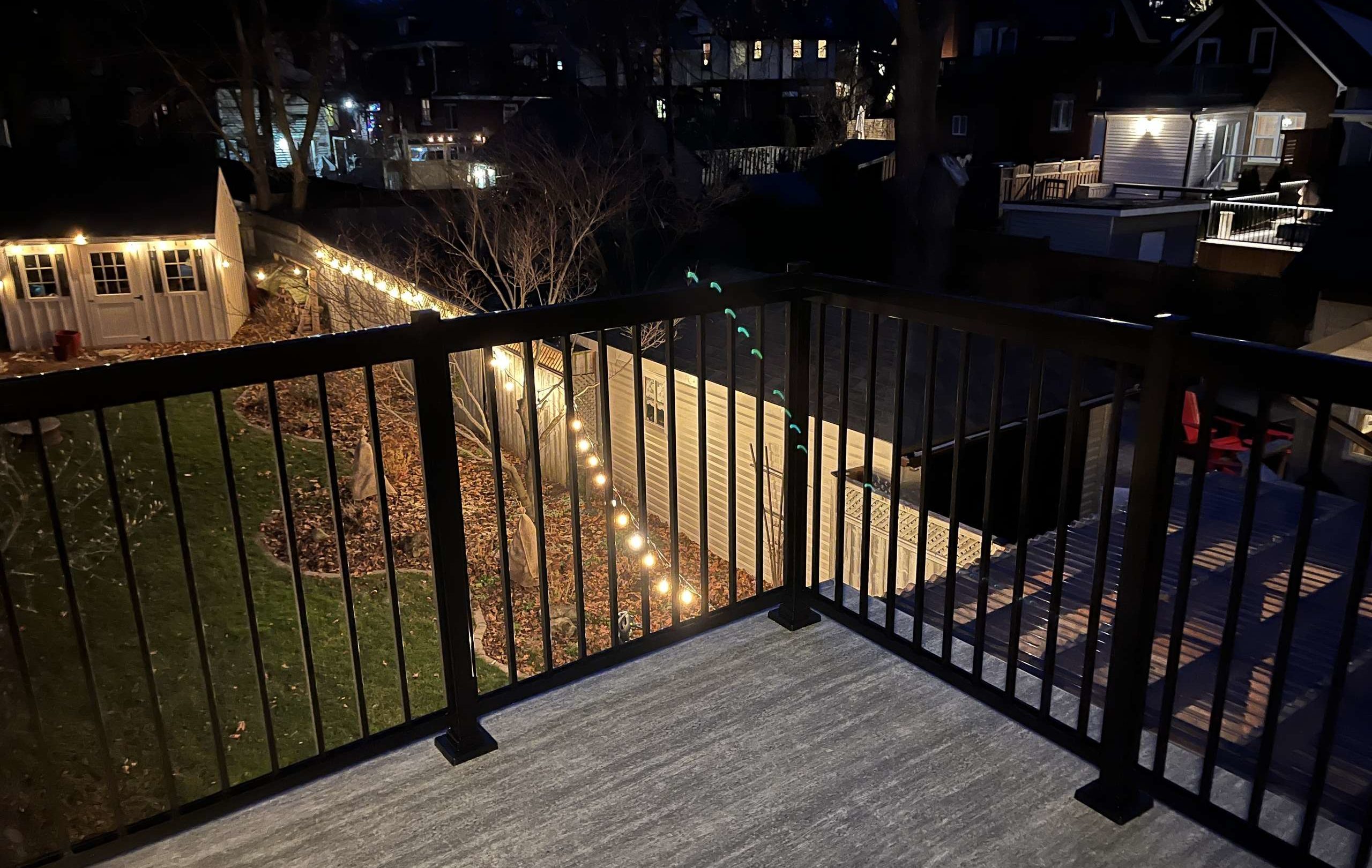 Black Aluminum Pickets Balcony Railings Installation Kitchener