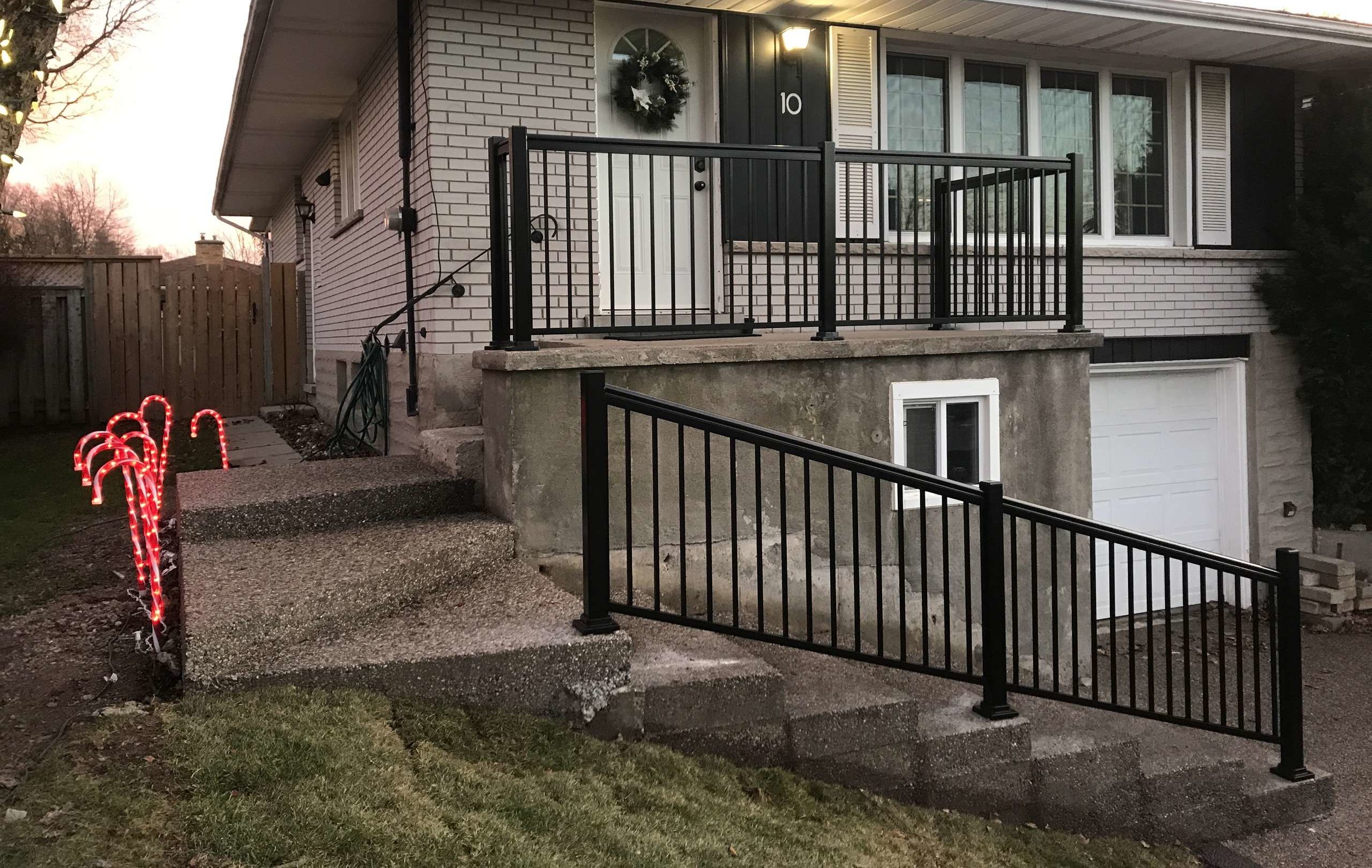 Black Aluminum Stair Railings Installation Kitchener