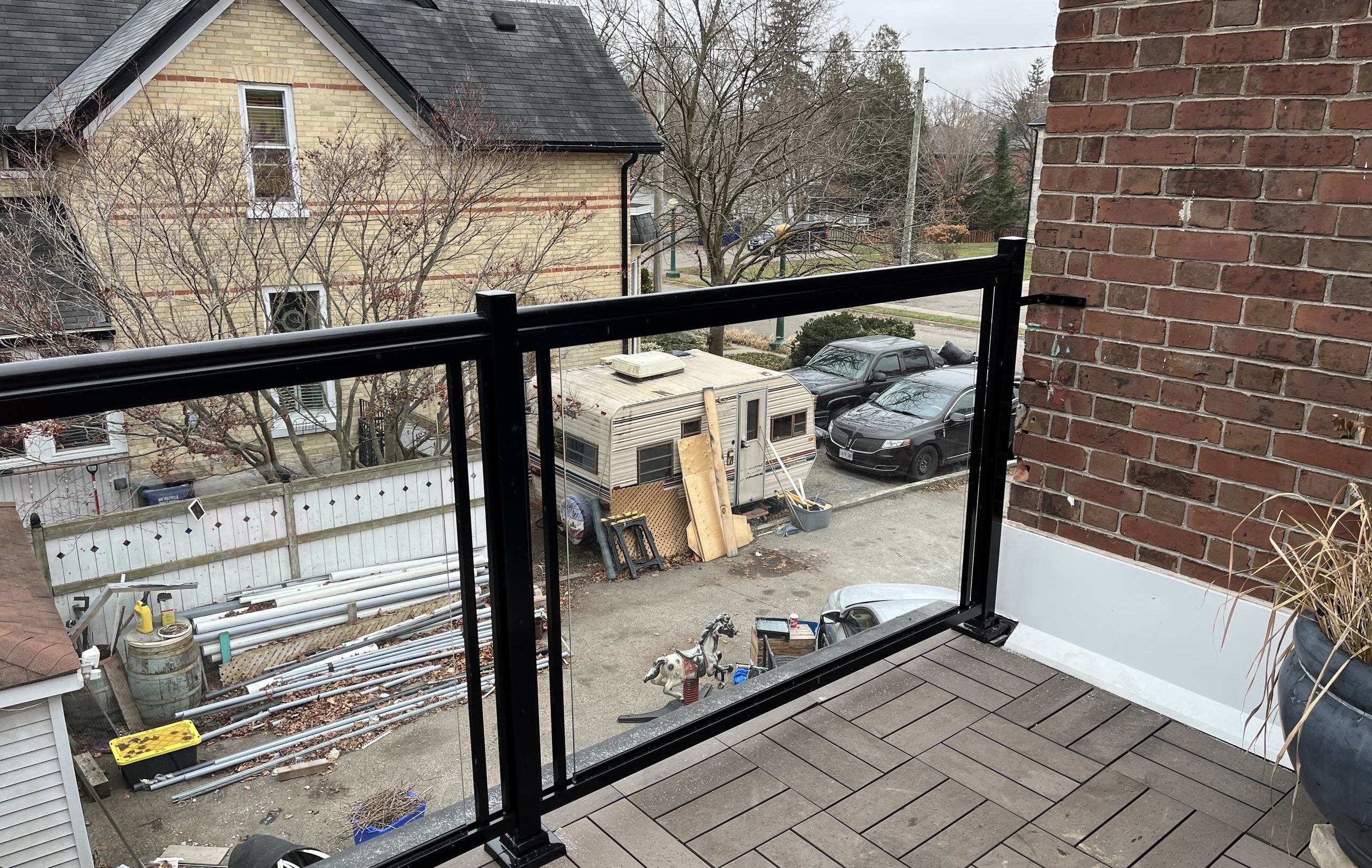 Clear Glass Balcony Railings Custom Installation (Cambridge, ON)