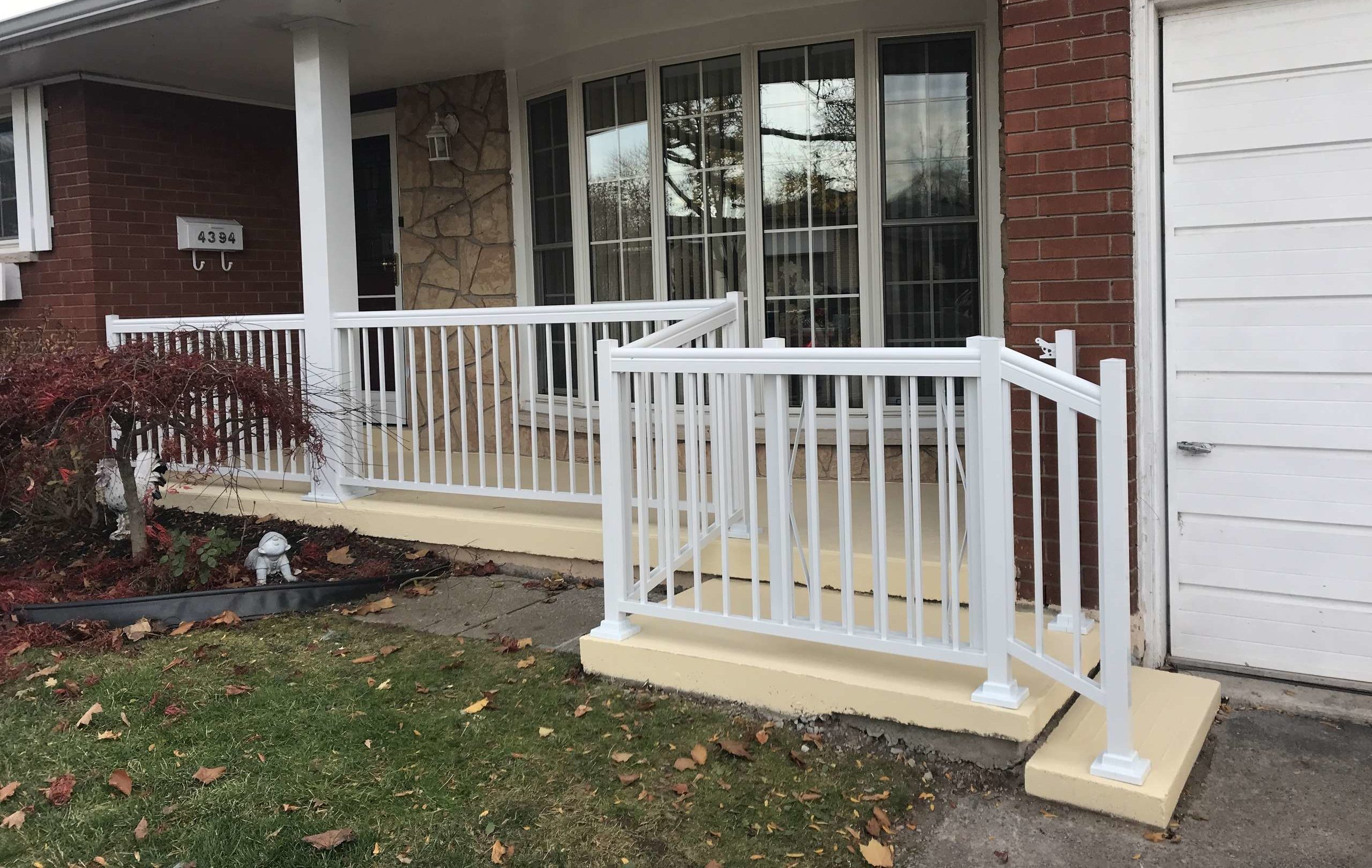 Concrete Porch Repair Aluminum Railings Installation Guelph, ON