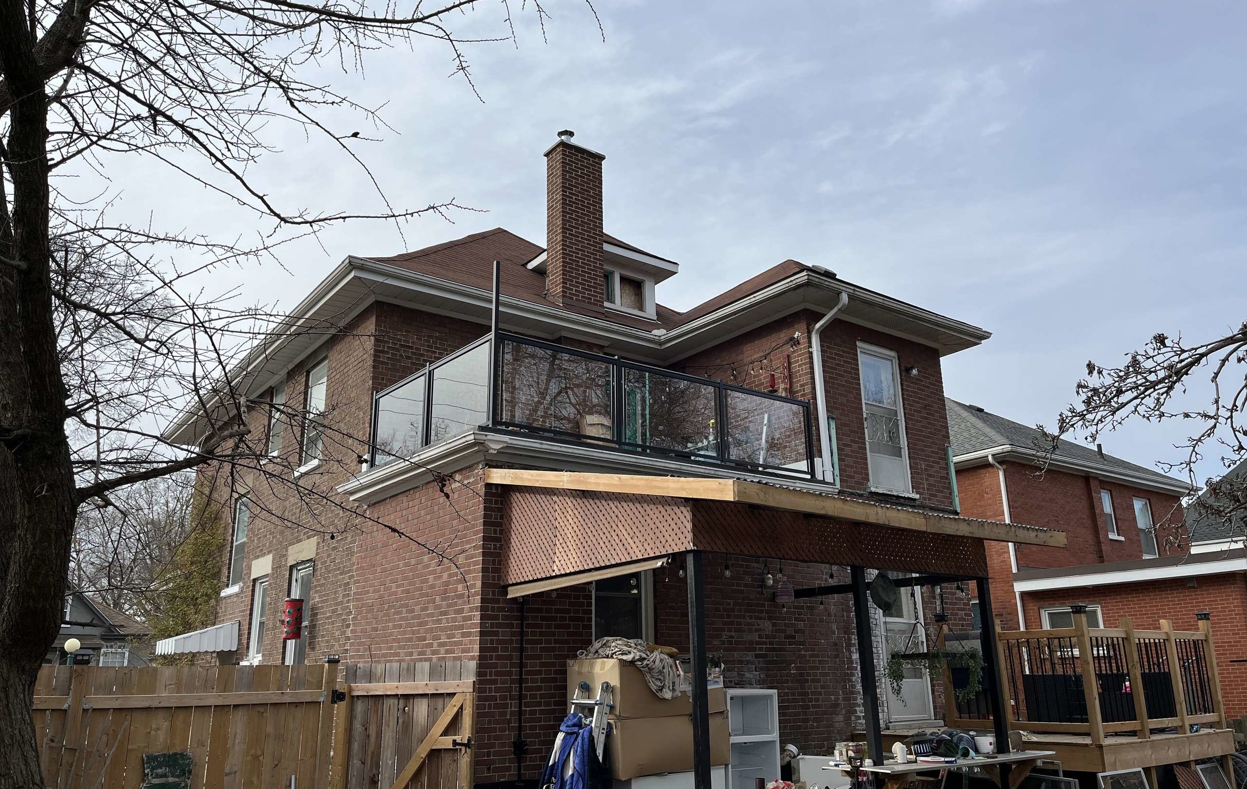 Custom Clear Glass Balcony Railings Installation (Kitchener, ON)