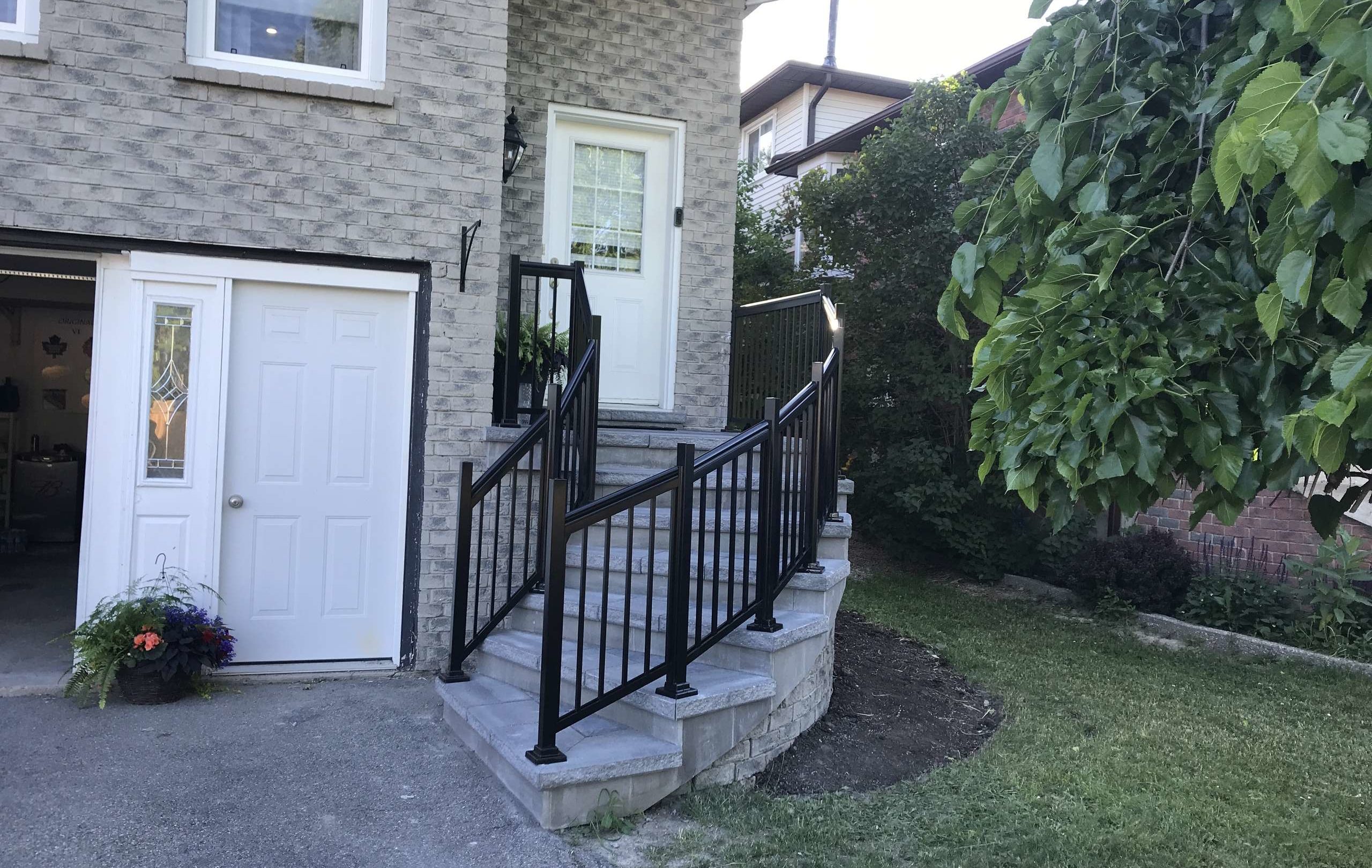 Custom Curved Aluminum Stair Railings Installation Kitchener