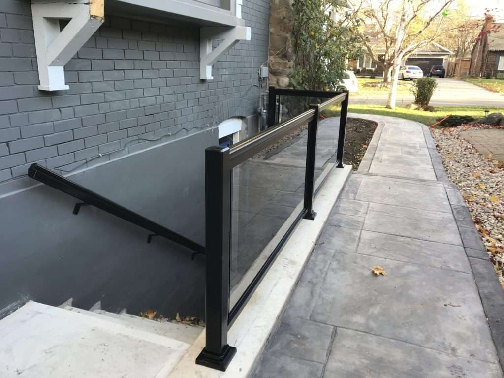 Walkout Basement Aluminum Railings Installation (Baden, ON)