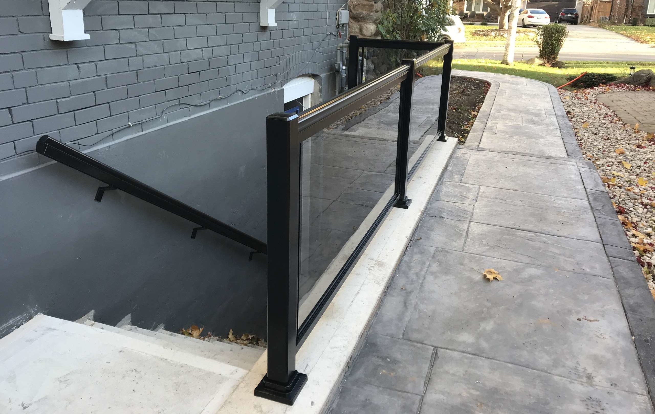 Walkout Basement Aluminum Railings Installation Kitchener