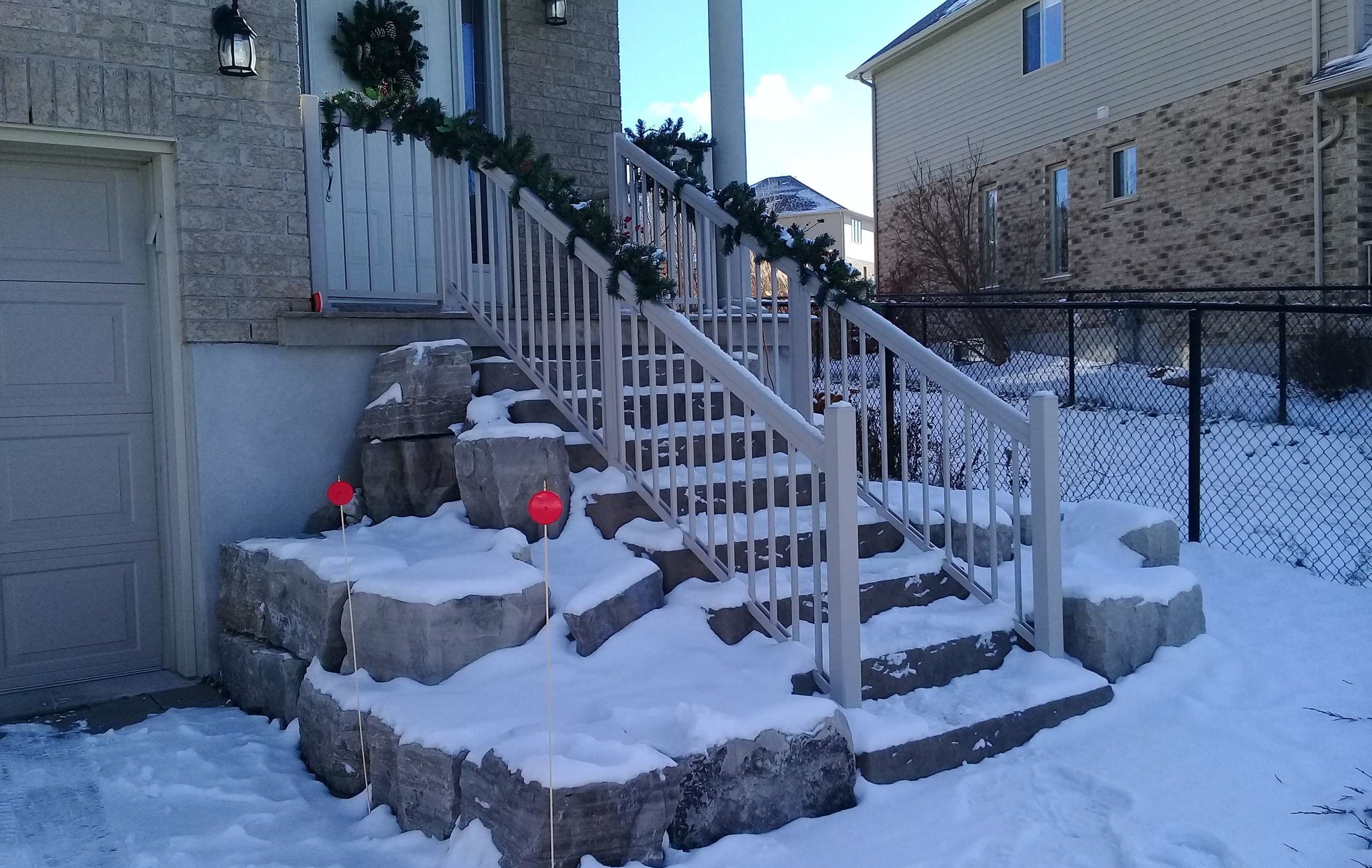 Warm Beige Aluminum Stair Railings Installation Waterloo